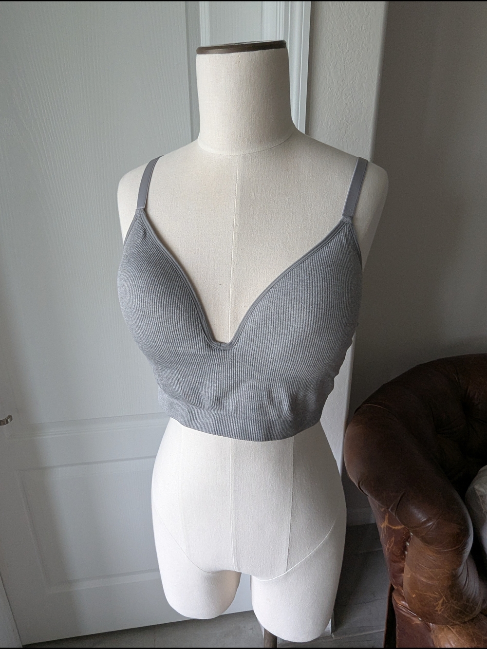 Trio Of Ribbed V-Plunge Bralettes